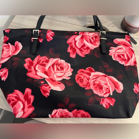 Kate Spade Black and Pink Floral Tote - Picture 10 of 15